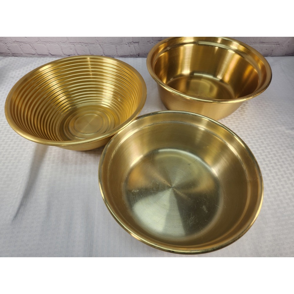 Sunhak Korean Stainless Steel Gold Mixing Serving Bowls (3) High Quality